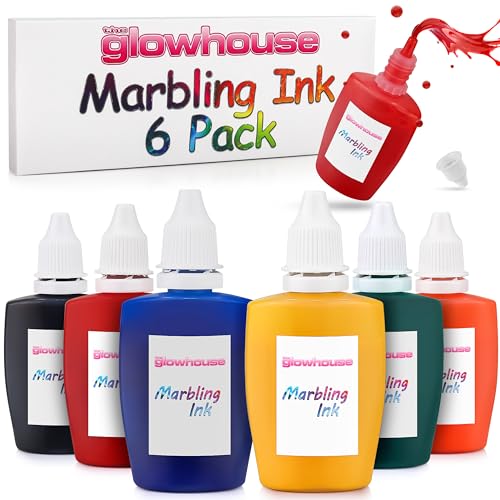 Premium-Marmorierfarben - ideal für Kinder & Erwachsene - leuchtende Farben - 6 x 25 ml Premium-Marmorierfarben - ideal für Kinder & Erwachsene - leuchtende Farben - 6 x 25 ml von The Glowhouse