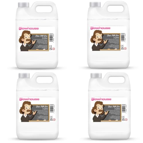 The Glowhouse Auswaschbarer PVA-Kleber Zuhause und Schule (20 Liter (Klar)) von The Glowhouse