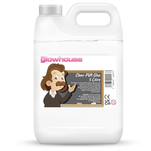 The Glowhouse Auswaschbarer PVA-Kleber Zuhause und Schule (5 Liter (Klar)) von The Glowhouse