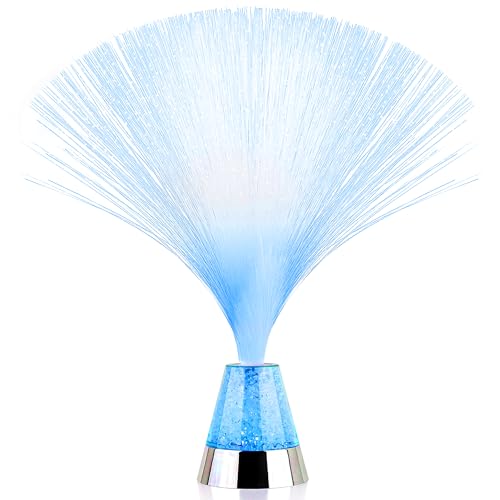 The Glowhouse - Eiskristall-Glasfaserlampe - 34,5 cm (13,5“) - Blau von The Glowhouse