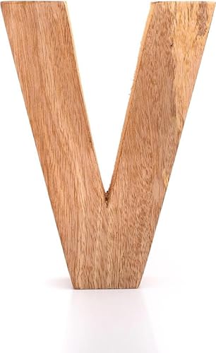 20 cm Dekorativer massiver Block Holzbuchstaben Alphabete Wörter Naturfertiges Holz freistehendes Regal oder Geschirr Kinder Babynamen Initialen von The Great Indian Bazaar