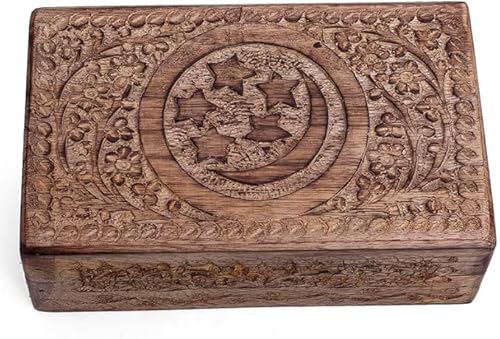 Tolle Geburtstag Geschenkideen Handgemachte dekorative Schmuckschatulle aus Holz Schmuck Organizer Andenken Box Schatztruhe Schmuckhalter Uhrenbox Aufbewahrungsbox Einweihungsgeschenke Frauen von The Great Indian Bazaar