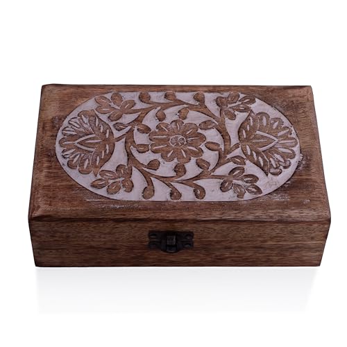 Tolle Geburtstag Geschenkideen Handgemachte dekorative Schmuckschatulle aus Holz Schmuck Organizer Andenken Box Schatztruhe Schmuckhalter Uhrenbox Aufbewahrungsbox Einweihungsgeschenke Frauen von The Great Indian Bazaar