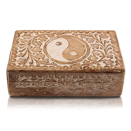 Tolles Geburtstagsgeschenkideen-Ideen handgefertigter dekorativer hölzerner Schmuckkasten Schmuck Organizer Andenkenbox Treasure Brust Schmuckhalter Aufbewahrungsbox Jubiläumshauswarming (White) von The Great Indian Bazaar