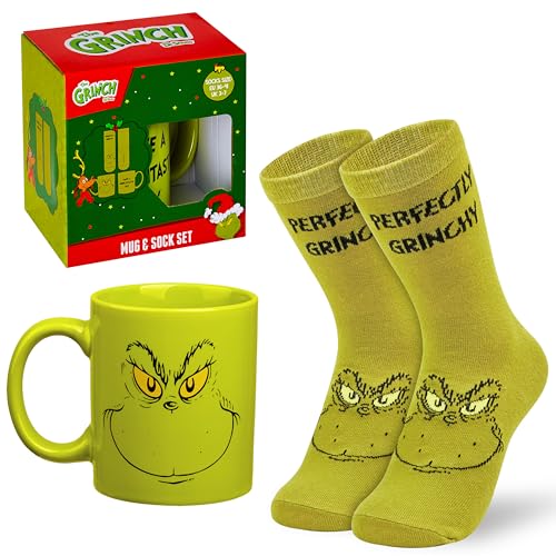 The Grinch Tassen-und Socken Geschenkset, 340ml Kaffeetasse und Socken mit Motiv für Frauen und Teenager The Grinch Tassen-und Socken Geschenkset, 340ml Kaffeetasse und Socken mit Motiv für Frauen und Teenager von The Grinch