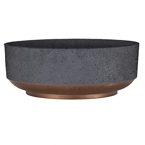 The HC Companies Capri-Schüssel-Übertopf in Beton-/Kupfer-Basis, 20,3 cm von The HC Companies