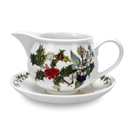 Portmeirion Home & Gifts Gravy Boat & Stand, Ceramic, Multi-Colour, 17 x 18 x 11 cm von Portmeirion