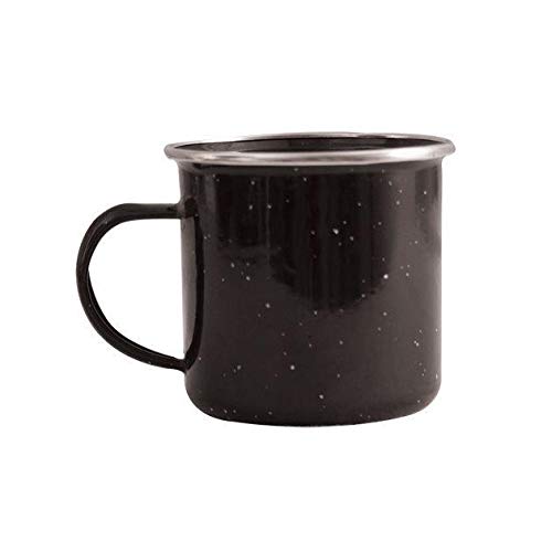The Home Fusion Company Traditionell Schwarz Emaille 12oz Becher Metalldose Camping Armee-Stil Reisen von The Home Fusion Company