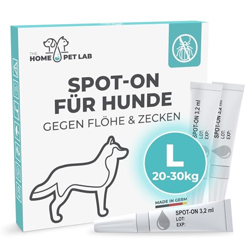 Spot On Zecken- und Floh Schutz für Hunde (L: 20-30 kg), Effektiver Zeckenschutz für den Hund, 3 Monate Langzeitwirkung gegen Zecken von The Home Pet Lab