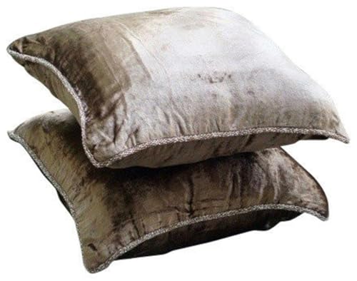 The HomeCentric Choco Shimmer - 2 Stück, 50x50 cm EIN brauner Samt Kissenbezug mit handfertigtem Perlenrand The HomeCentric Choco Shimmer - 2 Stück, 50x50 cm EIN brauner Samt Kissenbezug mit handfertigtem Perlenrand von The HomeCentric