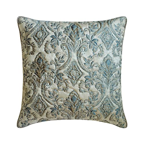 The HomeCentric Dekorativ Blau Kissen Überzüge, 2 Stück, 40x40 cm Jacquard Kissen, Kissenhülle mit Gestepptes und viktorianisches Design, Abstrakt Kissen, Modern Kissen Überzüge - Adelia von The HomeCentric