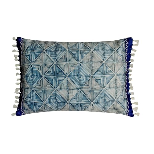 The HomeCentric Dekorativ Blau Lendenkissenbezug, 30 x 60 cm Wildleder Kissen, Kissenhülle mit Spitze & Indigo, Geometrisch Kissen, Modern Lendenkissenbezug - Indigo Square The HomeCentric Dekorativ Blau Lendenkissenbezug, 30 x 60 cm Wildleder Kissen, Kissenhülle mit Spitze & Indigo, Geometrisch Kissen, Modern Lendenkissenbezug - Indigo Square von The HomeCentric