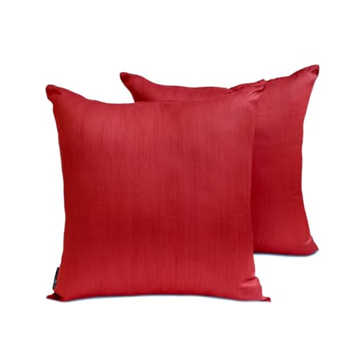 The HomeCentric Dekorativ Blutrot Kissen Überzüge, 2 Stück, 40 x 40 cm Kunstseide Kissen Schlicht und solide, Kissenhülle mit Solide Kissen, Modern Kissen Überzüge - Blood Red Luxury The HomeCentric Dekorativ Blutrot Kissen Überzüge, 2 Stück, 40 x 40 cm Kunstseide Kissen Schlicht und solide, Kissenhülle mit Solide Kissen, Modern Kissen Überzüge - Blood Red Luxury von The HomeCentric