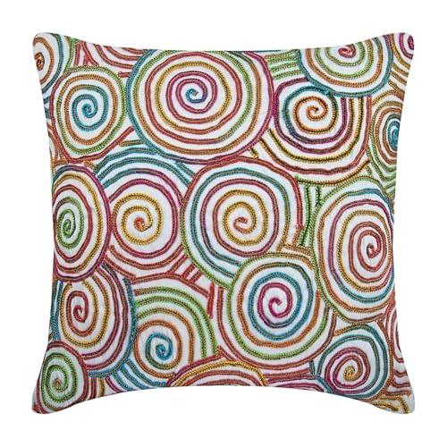 The HomeCentric Dekorative Wurfkissenbezug Mehrfarbig 40 x 40 cm Bunt Bestickt Die Seide Mehrfarbig, Handgefertigter Kissenbezug Die Seide - Multi Color Strands The HomeCentric Dekorative Wurfkissenbezug Mehrfarbig 40 x 40 cm Bunt Bestickt Die Seide Mehrfarbig, Handgefertigter Kissenbezug Die Seide - Multi Color Strands von The HomeCentric
