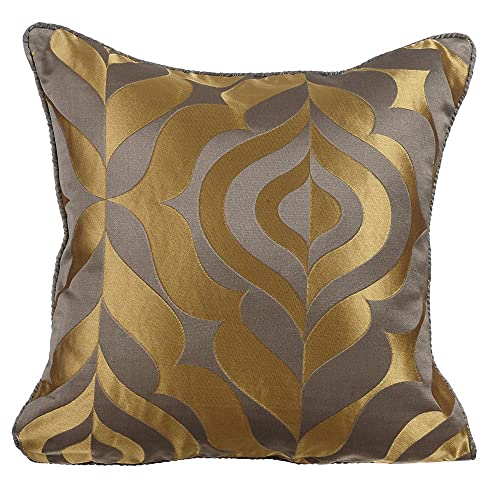 The HomeCentric Entwerfer Gold kissenbezuge, 45x45 cm Kissenbezug, Jacquard Platz Kissenbezug, Damast Jacquardwebart kissenbezuge, Art Deco Geometrisch kissenbezuge - Grey Gold Luxury von The HomeCentric