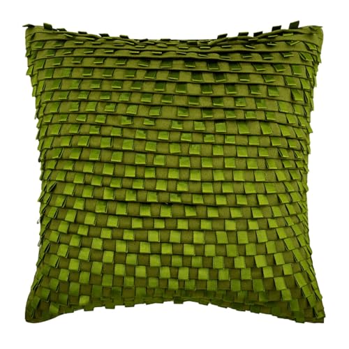 The HomeCentric Entwerfer Grun Zierkissen Abdecken, Strukturierter Pintucks & Ribbon Loops Kissen Decken, 40x40 cm Werfen Kissen Decken, Platz Faux Veloursleder Kissenbezug, Modern - Go Green The HomeCentric Entwerfer Grun Zierkissen Abdecken, Strukturierter Pintucks & Ribbon Loops Kissen Decken, 40x40 cm Werfen Kissen Decken, Platz Faux Veloursleder Kissenbezug, Modern - Go Green von The HomeCentric