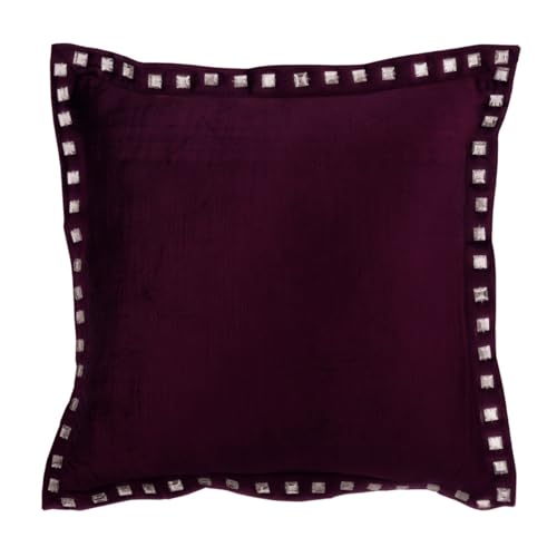 The HomeCentric Entwerfer Pflaume sofakissen, Kristalle Sparkly Kissenbezug, 50x50 cm zierkissen, Solide zeitgenossisch dekokissen, Platz Samt Kissen - Plum Crystal Palace von The HomeCentric
