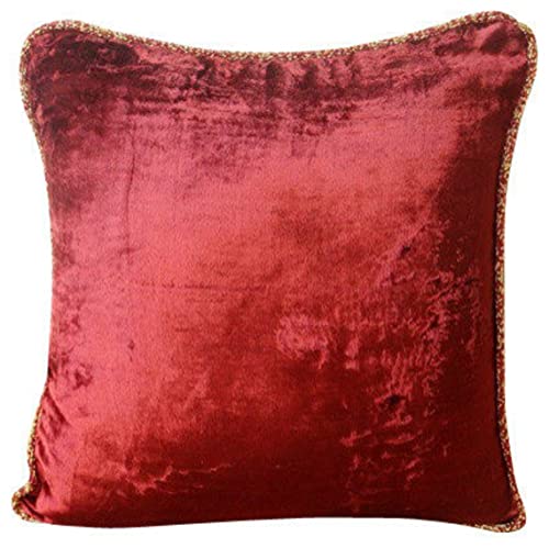 The HomeCentric Kastanienbraun Kissen Shams, Einfarbig Beaded Cord Kissen Schein, 60x60 cm Kissen Schein, Samt Kissen Schein, Zeitgenossisch Kissen Shams - Maroon Shimmer von The HomeCentric