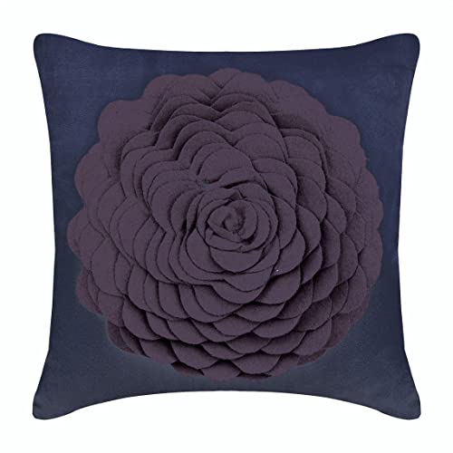 The HomeCentric Lila Kissen Decken, Rose Floral Theme Kissen Decken, 35x35 cm Dekorative Kissenbezuge, Platz Faux Veloursleder Kissen Abdeckungen Fur Couch, Blumen Modern Werfen - Plum Rose von The HomeCentric