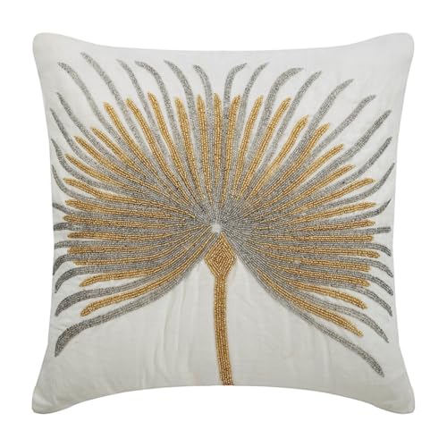 The HomeCentric Love Grows On Trees - 30x30 cm Square Decorative Throw Pillow Cover Ivory White Silk Pillow Cover with Bead Embroidery von The HomeCentric