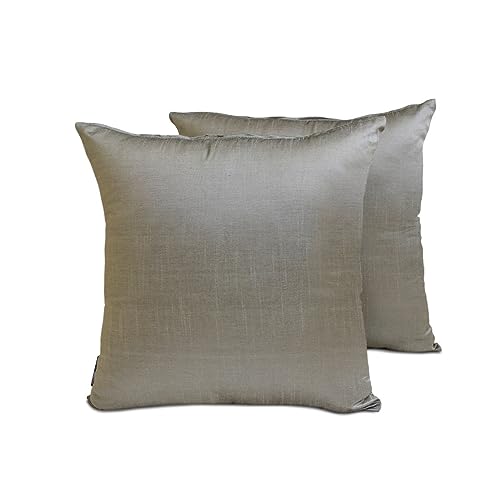 The HomeCentric Luxus Taupegrau Kissen Überzüge 2 Stück, 35x35 cm Kunstseide Kissen Schlicht und solide, Kissenhülle, Solide Kissen, Modern Kissen Überzüge - Taupe Gray Luxury von The HomeCentric