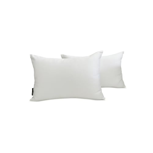 The HomeCentric Luxus Weiß Lendenkissenbezug 2 Stück, 35x65 cm Satin Kissenhülle Solide, Länglicher Kissenbezug, Modern Lendenkissenbezug - White Slub Satin von The HomeCentric