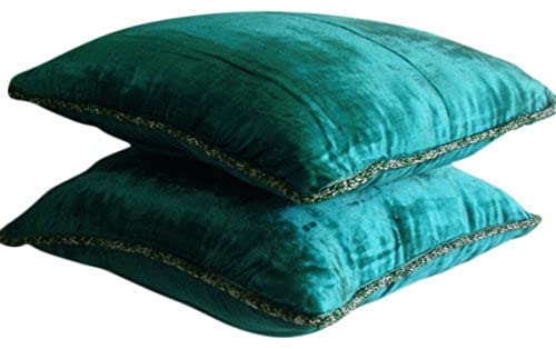 The HomeCentric Royal Peacock Green Shimmer - 40 x 40 cm EIN pfau Grun Samt Kissenbezug mit handfertigtem Perlenrand The HomeCentric Royal Peacock Green Shimmer - 40 x 40 cm EIN pfau Grun Samt Kissenbezug mit handfertigtem Perlenrand von The HomeCentric
