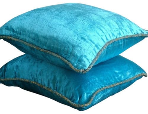 The HomeCentric Turquoise Shimmer - 40 x 40 cm EIN tukisfarbener Samt Kissenbezug mit handfertigtem Perlenrand The HomeCentric Turquoise Shimmer - 40 x 40 cm EIN tukisfarbener Samt Kissenbezug mit handfertigtem Perlenrand von The HomeCentric