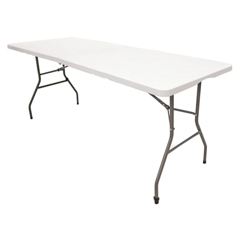 The Homeweeks Klapptisch, massiv, 152 cm, tragbar, Norm für den öffentlichen Gebrauch im Innen- und Außenbereich (EN 581-1/3), HDPE-Harzplatte, 3,5 cm, Kapazität 6 Personen und Traglast 150 kg von The Homeweeks