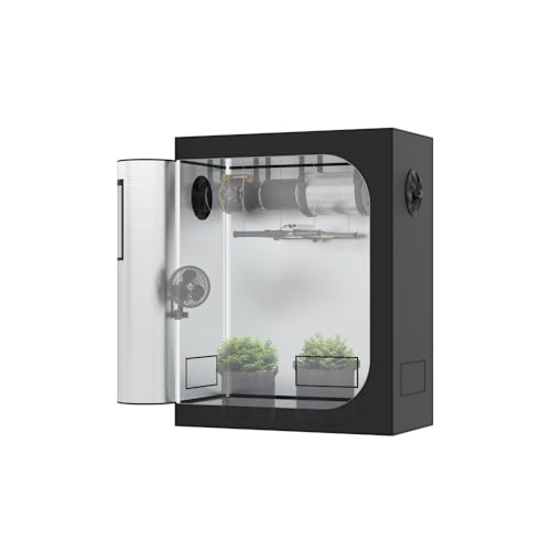 The Grow Deluxe D600 Growzelt 120x60x150 cm - Indoor Anbauzelt mit Sichtfenster und herausnehmbarer Wanne, hochreflektierendes Mylar licht- und wasserdicht von The Hookah