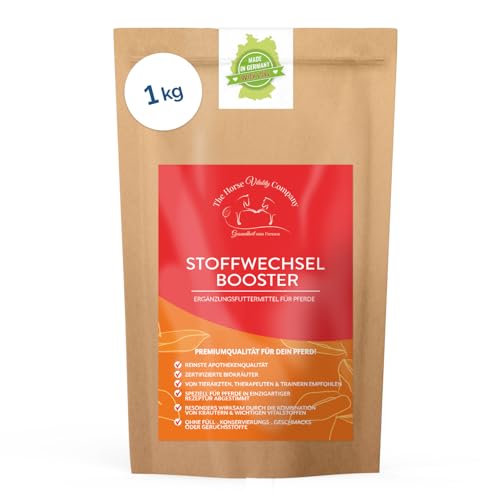 The Horse Vitality Company Stoffwechselbooster für Pferde 1 kg Pulver | Mischung aus Kräutern, Zink & Magnesium | Fellwechsel, Immunsystem & Vitalität | 100% natürlich | Made in Germany von The Horse Vitality Company Gesundheit zum Fressen