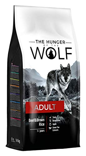 The Hunger of the Wolf Hundefutter für ausgewachsene Hunde aller Rassen, Fein zubereitetes Trockenfutter mit Rind und braunem Reis - 14 kg The Hunger of the Wolf Hundefutter für ausgewachsene Hunde aller Rassen, Fein zubereitetes Trockenfutter mit Rind und braunem Reis - 14 kg von The Hunger of the Wolf