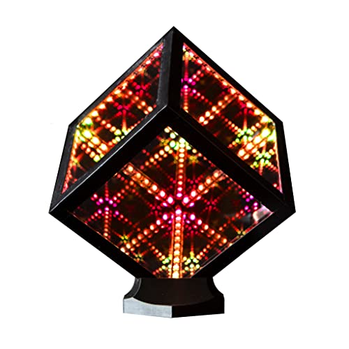 The Hyperspace HyperCube Nano Infinity-Würfel LED-Licht mit Ständer – 5,5-Zoll soundreaktive Lampe, RGB-App-gesteuertes mehrfarbiges dekoratives Spiegelkunst-Nachtlicht, coole Party-Atmosphäre The Hyperspace HyperCube Nano Infinity-Würfel LED-Licht mit Ständer – 5,5-Zoll soundreaktive Lampe, RGB-App-gesteuertes mehrfarbiges dekoratives Spiegelkunst-Nachtlicht, coole Party-Atmosphäre von The Hyperspace