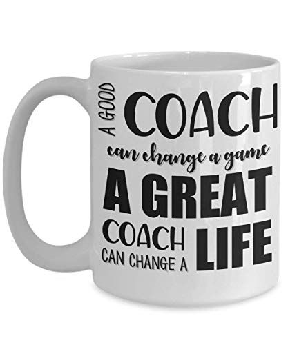 Trainer Tasse für Männer oder Frauen A Good Coach Can Change a Game Thank You Appreciation 11 oder 14 oz Weiße Keramik Kaffeetasse für Schwimmen Fußball Basketball von The Improper Mug