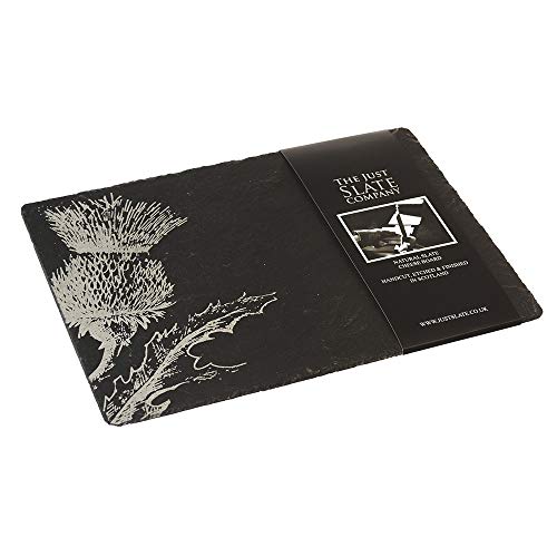 Just Slate 2 x Platzsets mit Distel, Schwarz, 11cm x 11cm von The Just Slate Company
