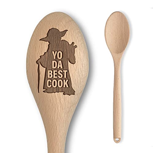 Star Wars Yoda inspirierter Holzlöffel - "Yo Da Best Cook" - lustiges Kochen Backen Geschenk für Männer & Frauen - inoffizieller Fanartikel (Yo Da Best Cook) von The Laser Factory