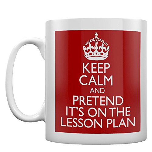 Keep Calm and Pretend Its On The Lesson Plan Mug Cup Gift Retro by The Lazy Cow von The Lazy Cow