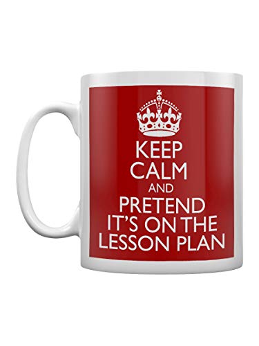 Keep Calm and Pretend Its On The Lesson Plan Mug Cup Gift Retro by The Lazy Cow von The Lazy Cow