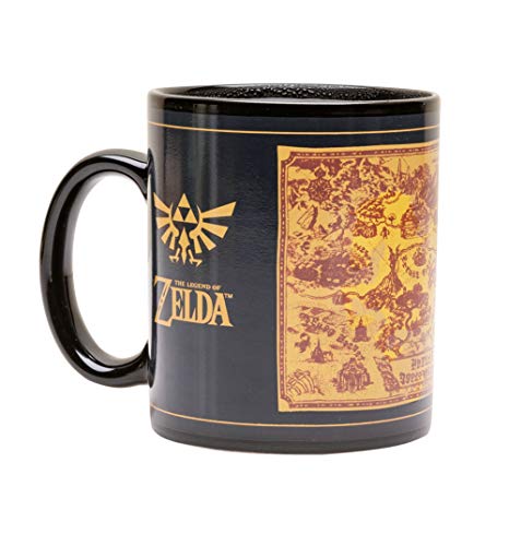 The Legend of Zelda Tasse mit Thermoeffekt (Map Silhouette Design) 315ml Keramik-Kaffeetasse - Offizielles Lizenzprodukt von Pyramid