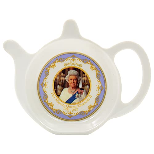 Gedenk-Teebeutelablage mit Aufschrift Her Majesty Queen Elizabeth II von The Leonardo Collection