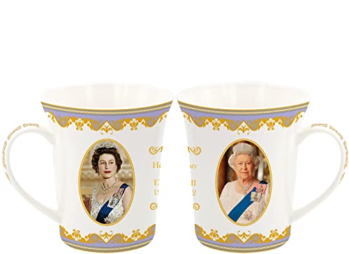 The Leonardo Collection Her Majesty Queen Elizabeth II LP18204 Tassen, Weiß, 2 Stück von The Leonardo Collection