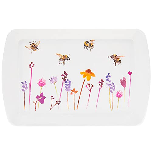 Jennifer Rose Busy Bees Snacktablett aus Melamin, klein, 23 x 15 cm von The Leonardo Collection