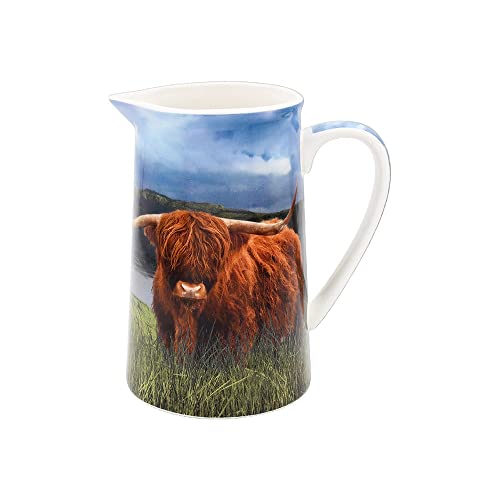 Krug aus feinem Porzellan, Motiv: Highland Cow von The Leonardo Collection