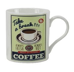 LEONARDO HOME Kaffee Take A Break Retro grün Tasse in Geschenk Box – Immer frisch Immer Hot, Town von The Leonardo Collection