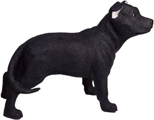 Leonardo Collection Staff Bull Terrier Ornament Hund, Stein, Schwarz von The Leonardo Collection