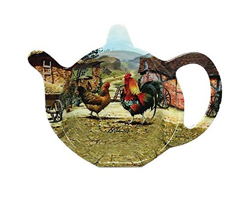 Leonardo Teebeutelablage, Motiv Hahn auf Bauernhof, Melamin von The Leonardo Collection