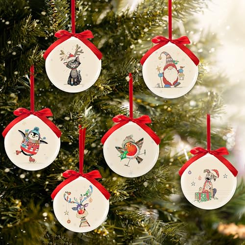 Lesser & Pavey 6er Set Christbaumkugeln | Christbaumschmuck für alle Baumarten | Kooks Weihnachtsschmuck für Zuhause oder Büro - Bug Art von The Leonardo Collection