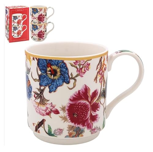 Lesser & Pavey Anthina stapelbare Tassen, 2er-Set, Keramik-Kaffeetassen-Set für Zuhause oder Arbeit, hochwertiges Design-Tassen-Set für alle Gelegenheiten, schöne Tassen für Tee, Kaffee und heiße Lesser & Pavey Anthina stapelbare Tassen, 2er-Set, Keramik-Kaffeetassen-Set für Zuhause oder Arbeit, hochwertiges Design-Tassen-Set für alle Gelegenheiten, schöne Tassen für Tee, Kaffee und heiße von The Leonardo Collection