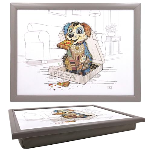 Lesser & Pavey Bug Art Pedro Pup Knietablett zum Servieren und Frühstück, bequemes Knietablett mit Sitzsack-Kissen für Snacks und Abendessen, langlebiges Serviertablett zum Essen auf dem Schoß für von The Leonardo Collection