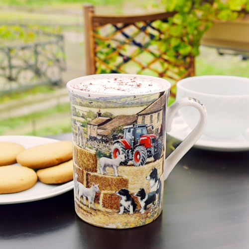 Tasse aus feinem Porzellan, Collie und Schaf, künstlerisches Design, Kaffeetasse, Trinkglas von The Leonardo Collection
